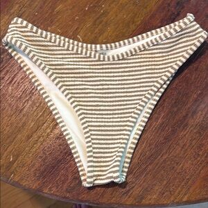 Montce NWOT Tan and White Striped Lulu bikini Bottom size M